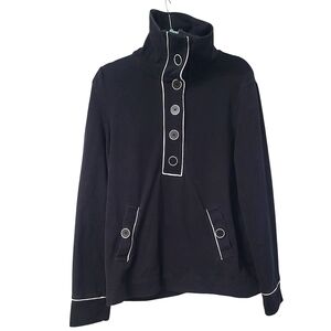 Jones New York Black Knit 94 % Cotton Signature Sweater Size XL